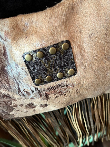 Cowhide Crossbody with Patch