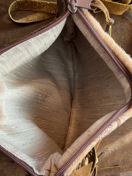 Cowhide Crossbody with Patch