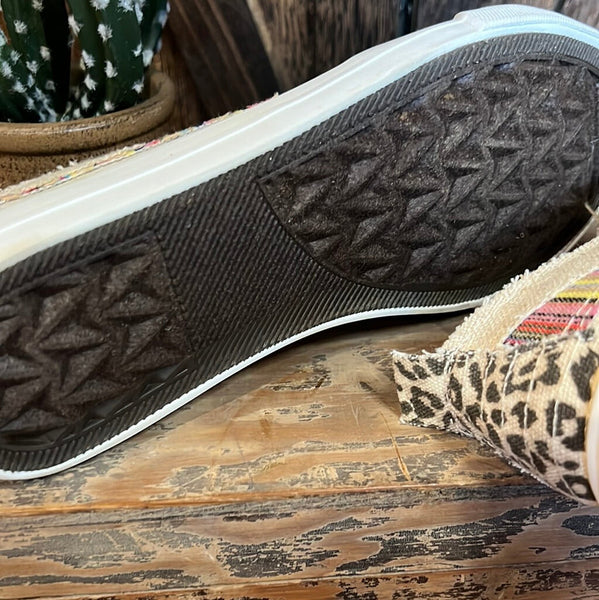 Gypsy Jazz Serape and Tan Slip On Sneakers NWOT Size 8.5