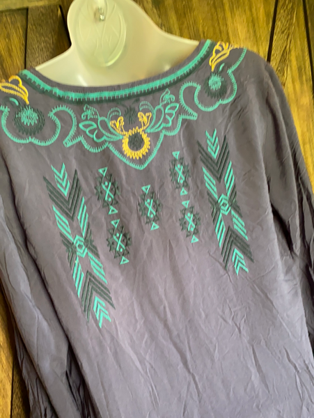Blue Embroidered Tunic/Dress NWT Size M