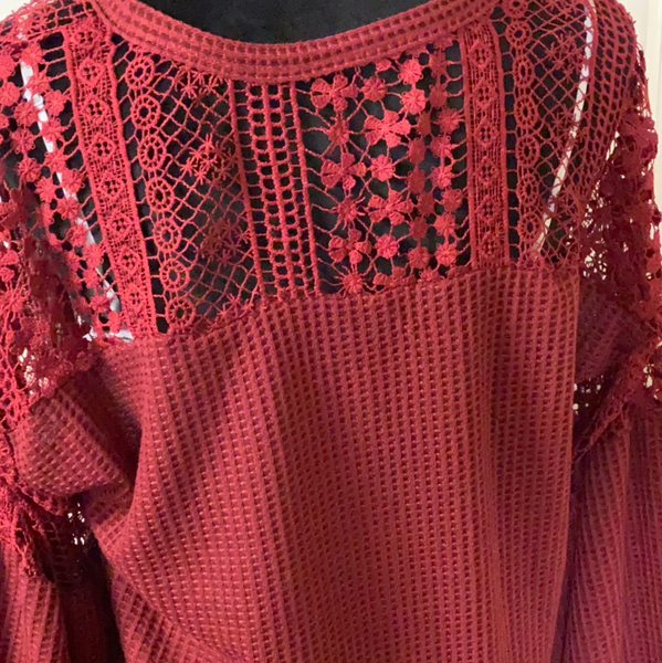 Waffle and Lace Shirt M/L