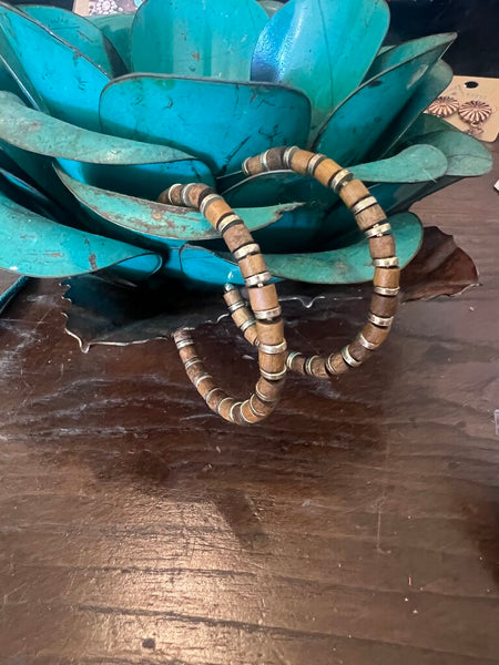 Brown and Gold Hoops