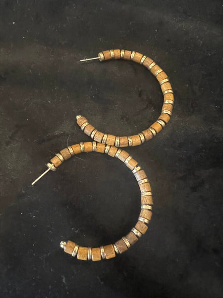 Brown and Gold Hoops