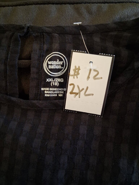 Gingham Black 2XL