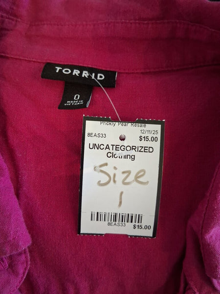 Torrid Fuchsia Button Down Size 1