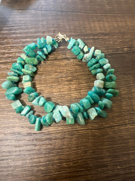 Turquoise Stone Double Strand Bracelet
