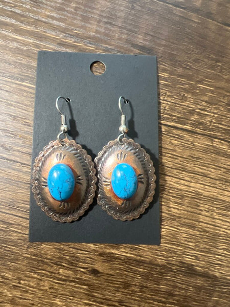 Copper Concho Earrings