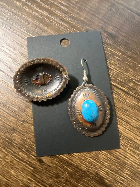 Copper Concho Earrings