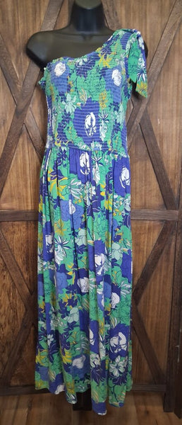 Jopana Floral One Shoulder Dress L