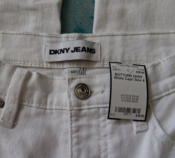 DKNY White Capri Size 4