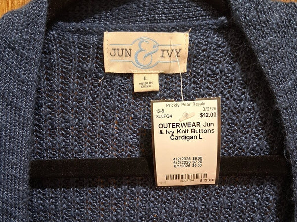 Jun & Ivy Knit Buttons Cardigan L