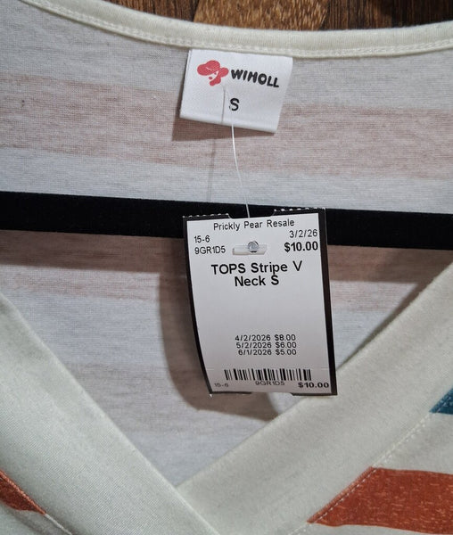 Stripe V Neck S