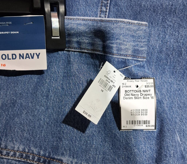 NWT Old Navy Drapey Denim Skirt Size 16
