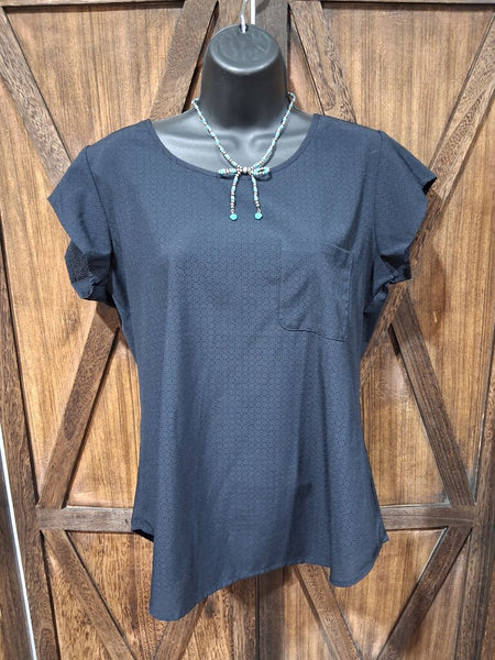 Ann Taylor Navy Blouse S