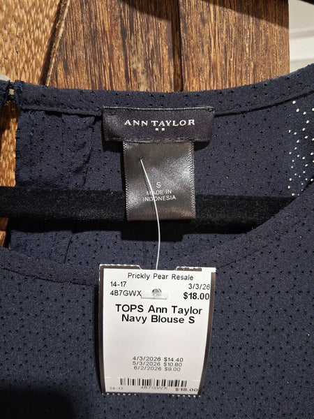 Ann Taylor Navy Blouse S