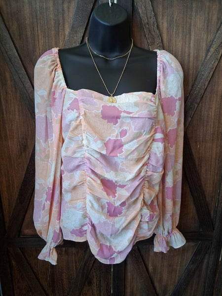 Rose + Olive Floral Top Size S