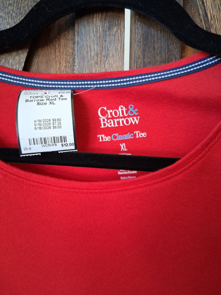 Croft & Barrow Red Tee Size XL