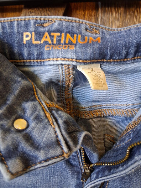Chico's Platinum Denim Size 2R (!2)