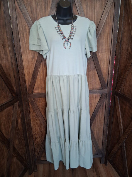 Sage Green Maxi Dress Size L