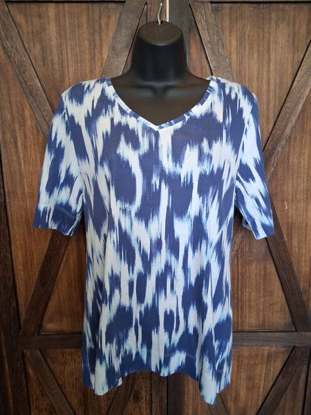 Chico's Ikat Tee Size 1 M