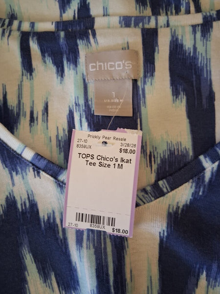 Chico's Ikat Tee Size 1 M