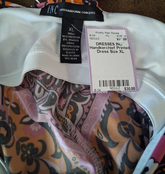 INC Handkerchief Printed Dress Size XL