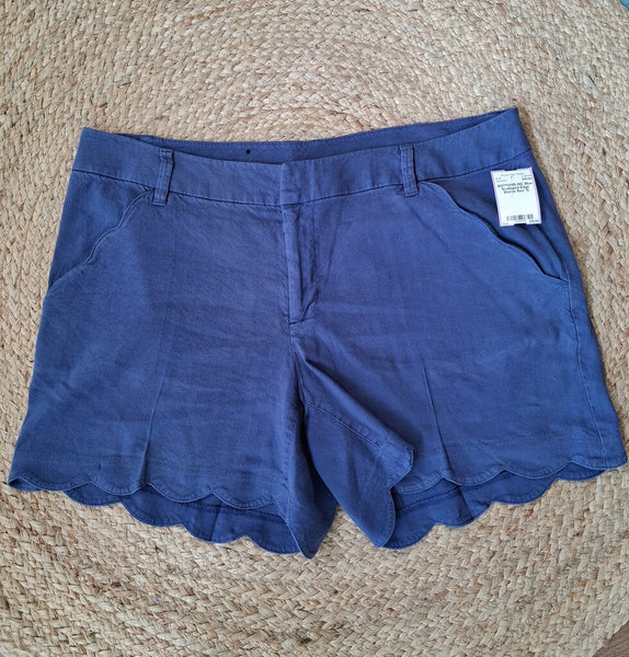 INC Blue Scalloped Edge Shorts Size 12