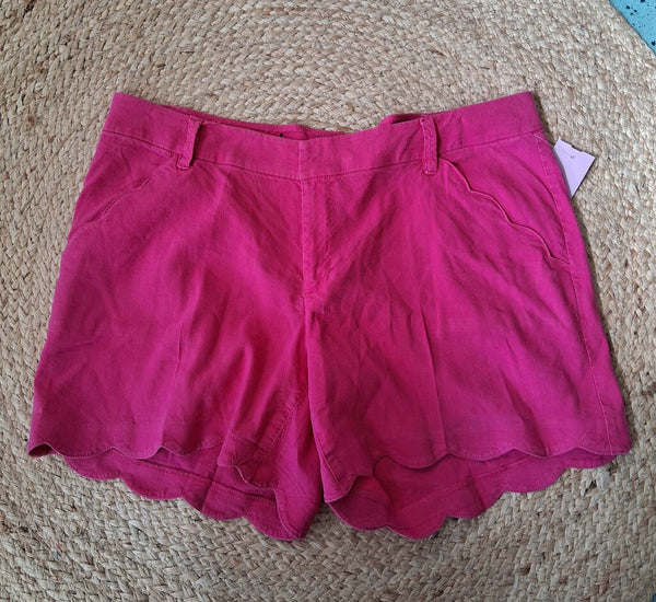 INC Pink Scalloped Hem Shorts Size 12