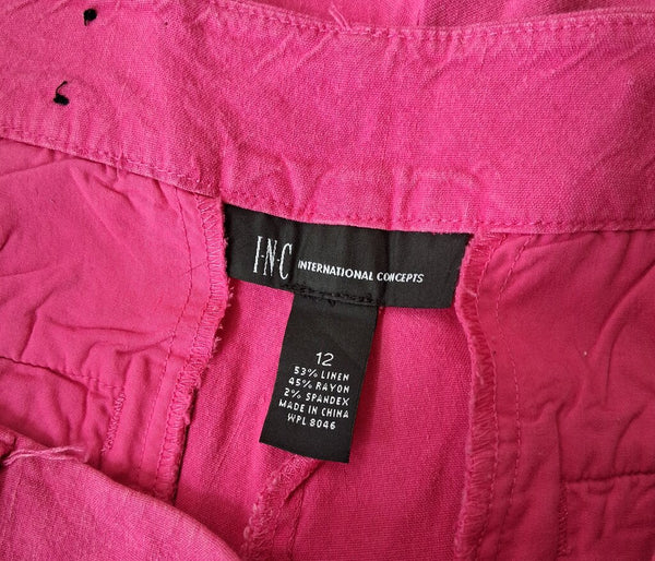 INC Pink Scalloped Hem Shorts Size 12