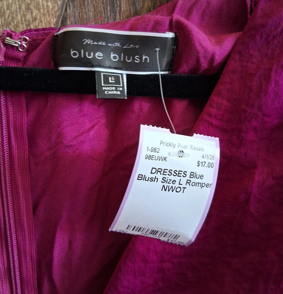 Blue Blush Size L Romper NWOT