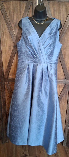 Kay Unger Blue Midi Dress Size 14