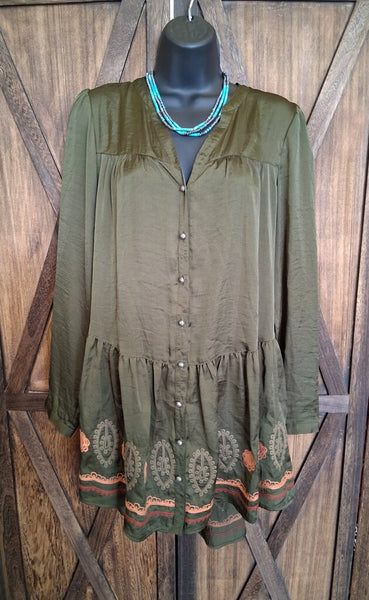 Ivy Jane Olive Mid Dress NWT Size S