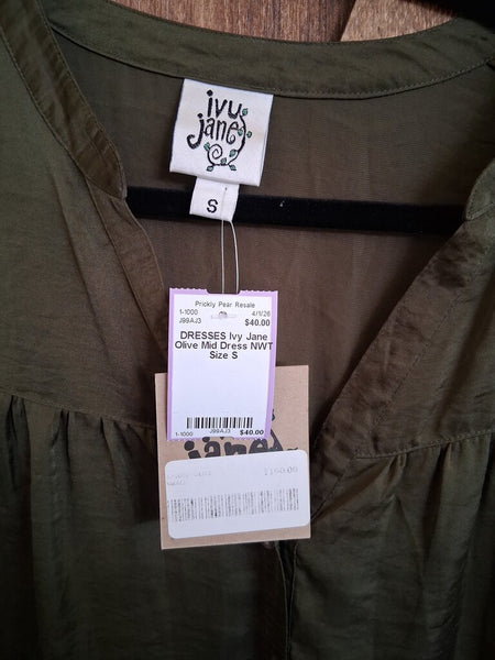 Ivy Jane Olive Mid Dress NWT Size S