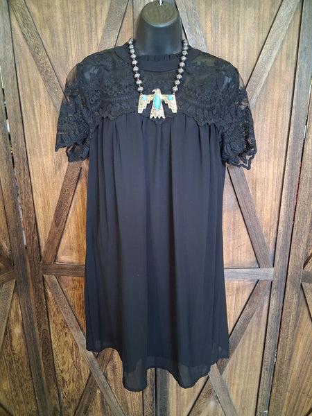 Entro Black Lace Top Dress NWT Size S