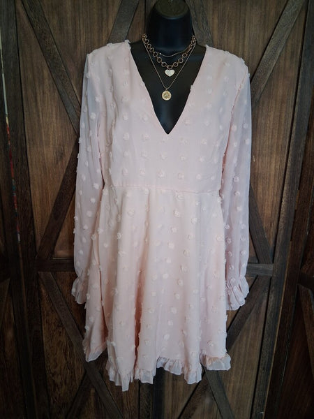 SBetro Swiss Dot Dress In Pink Size M