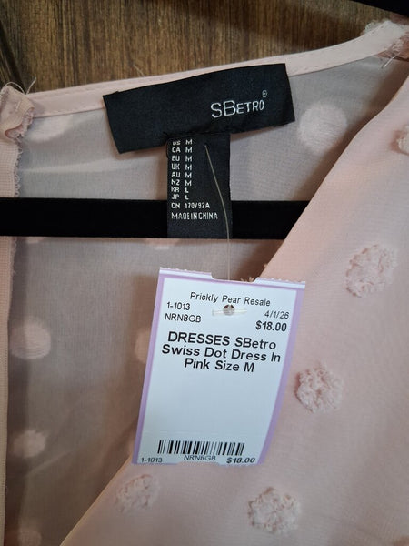 SBetro Swiss Dot Dress In Pink Size M