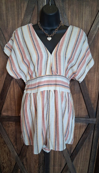 American Eagle Stripe Romper Size M