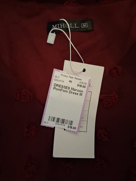 Maroon PomPom Dress M