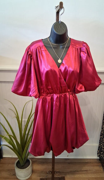 Entro Sangria Bubble Hem Dress S