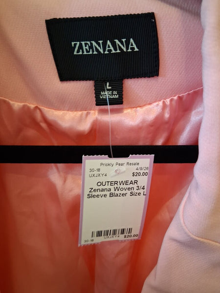 Zenana Woven 3/4 Sleeve Blazer Size L