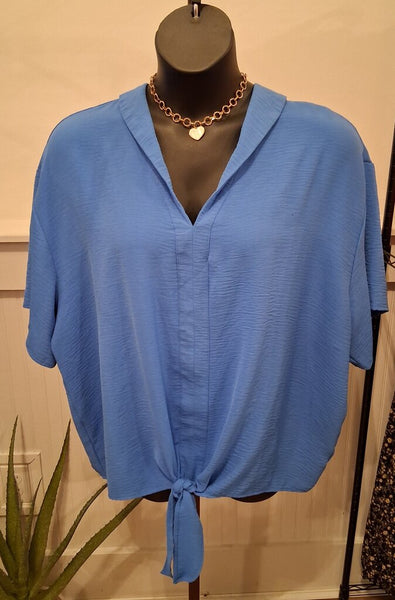 Fred David Blue Tie Front 2XL