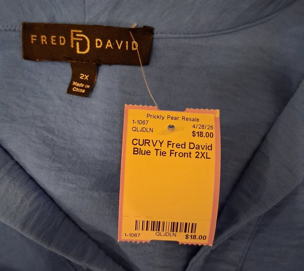 Fred David Blue Tie Front 2XL