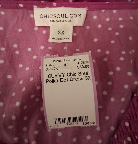 Chic Soul Polka Dot Dress 3X