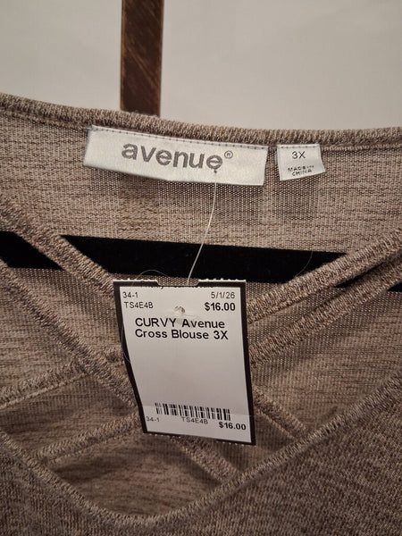 Avenue Cross Blouse 3X