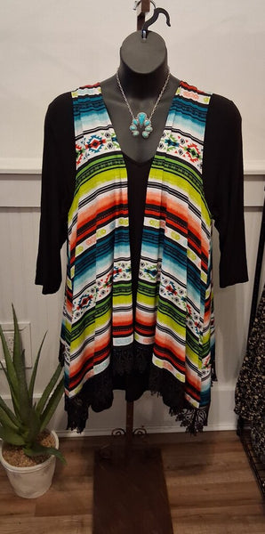 Lucky and Blessed Serape Vest XL
