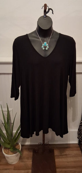 Emerald Basic Black Blouse 3XL