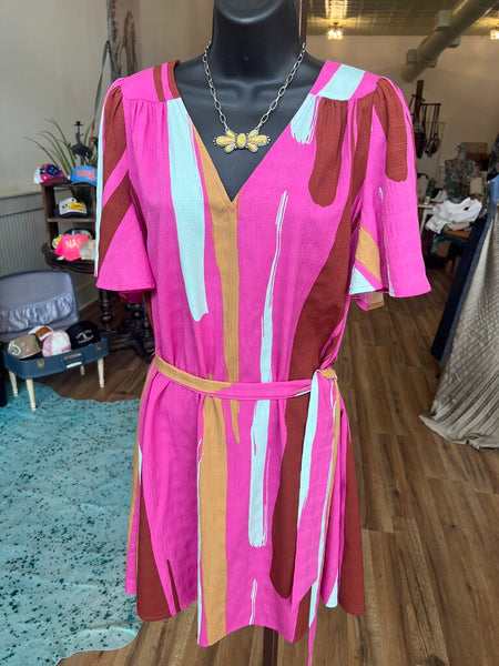 Nine West Retro Striped Dress Size L