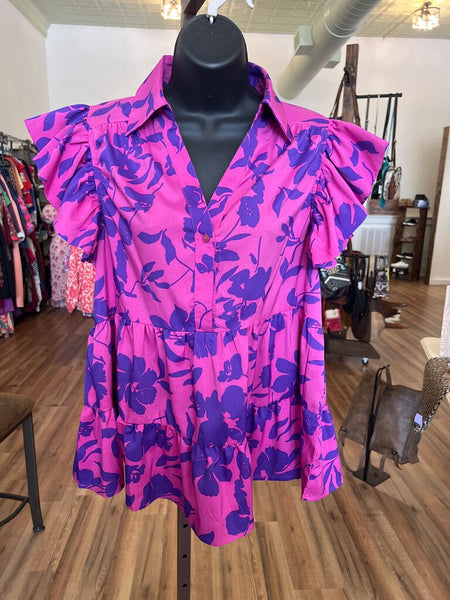 Tropical in Pink and Purple Size M