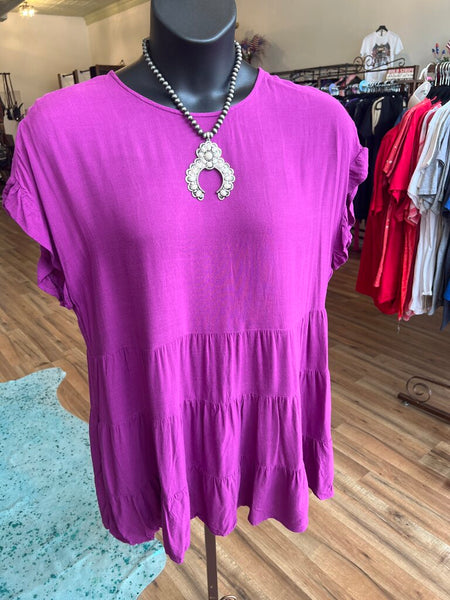 Andree Fuchsia Blouse 1X