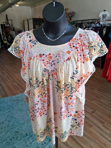 PomPom Floral Blouse Size 18/20